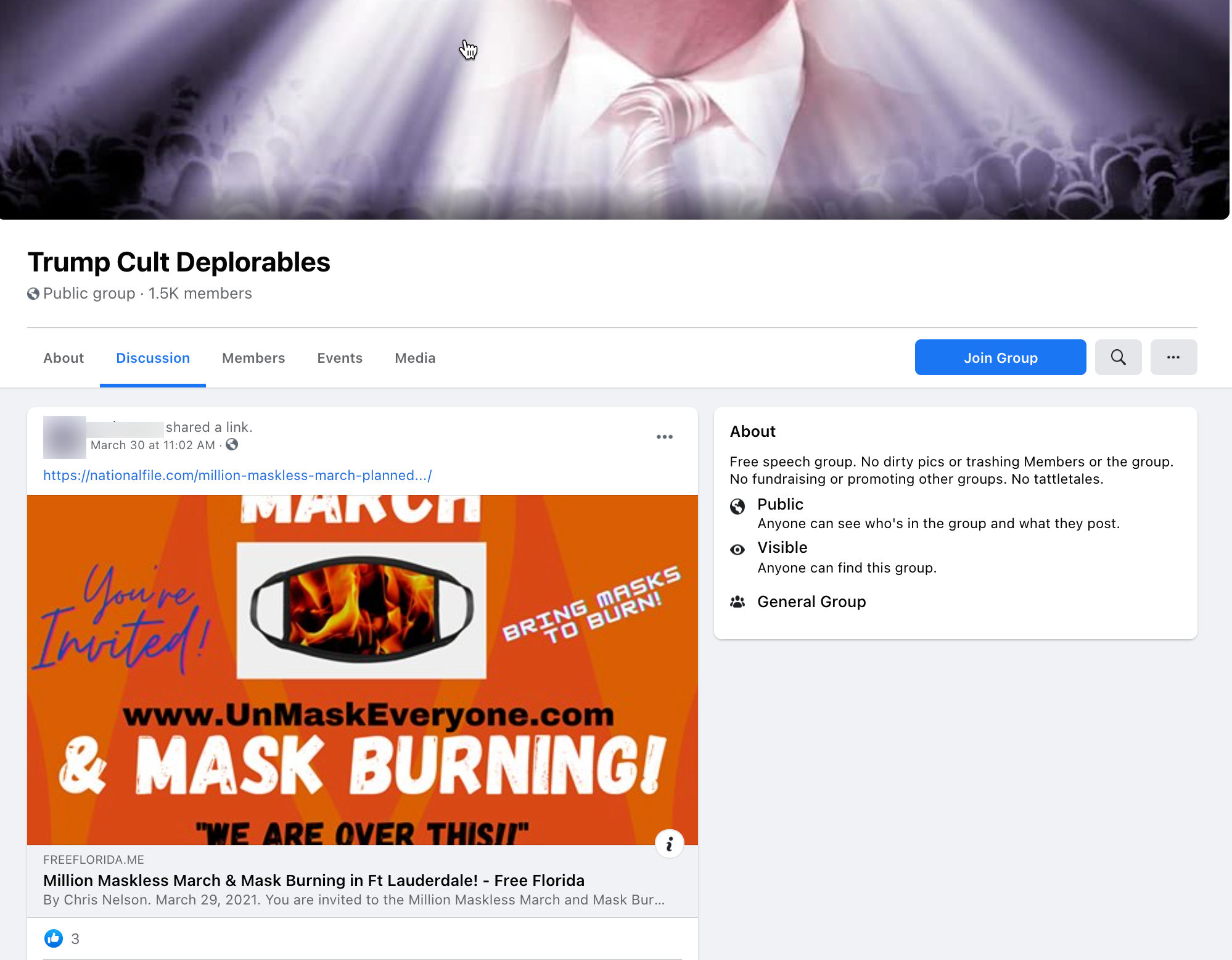 image of facebook post