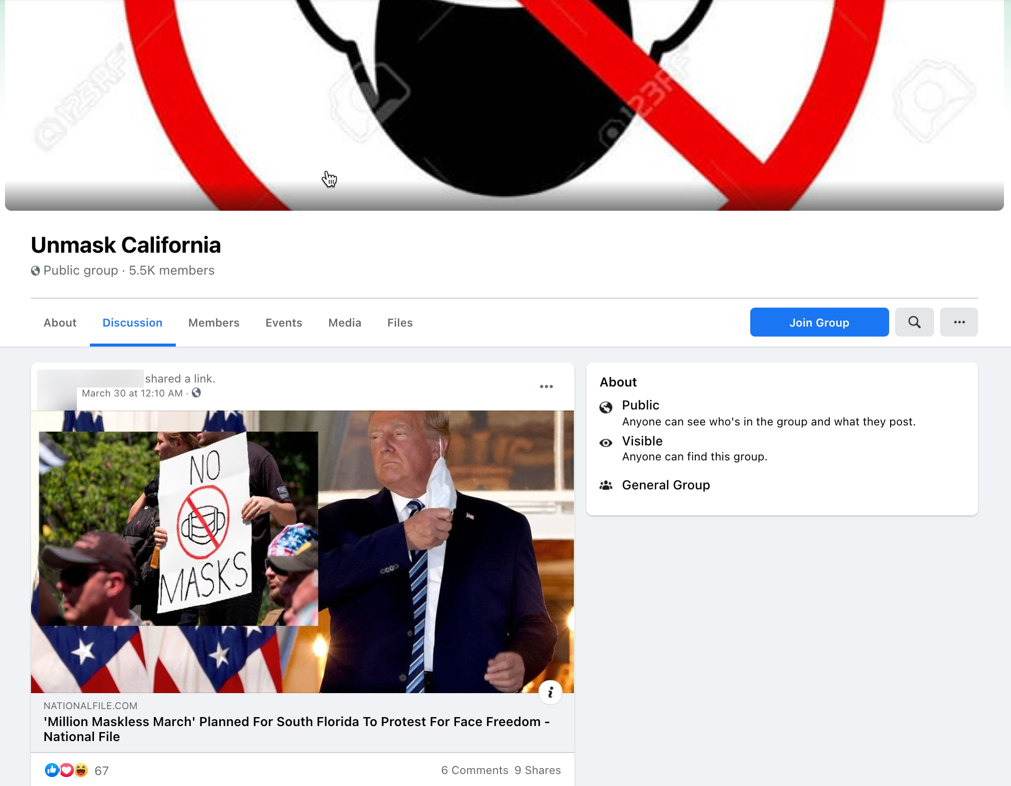 image of facebook post