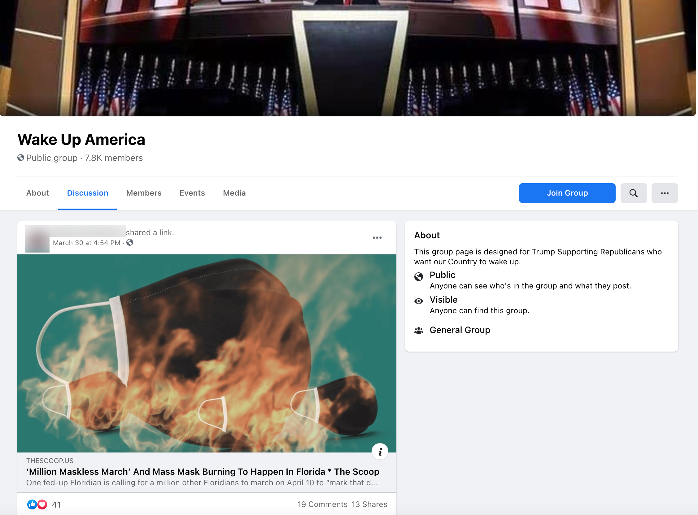 image of facebook post