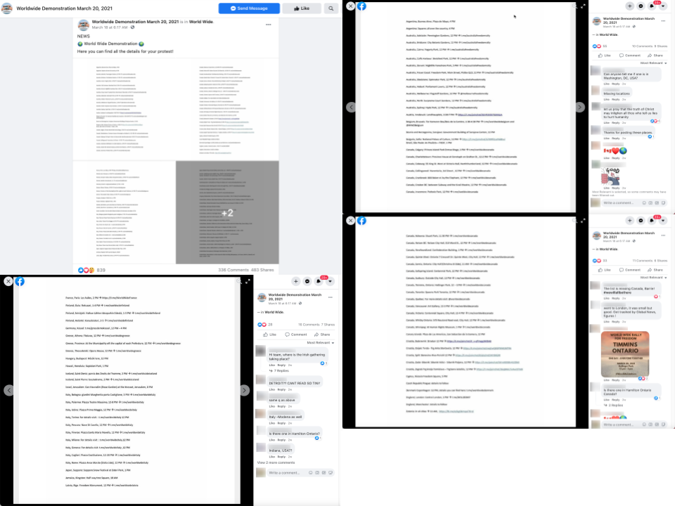 image of facebook posts