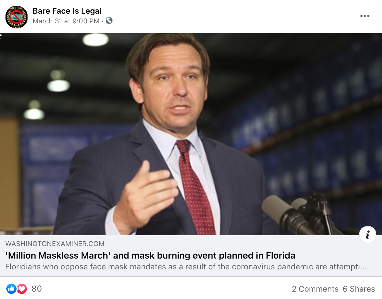 image of facebook post
