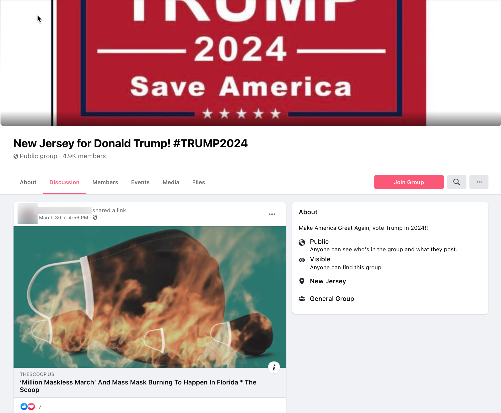 image of facebook post