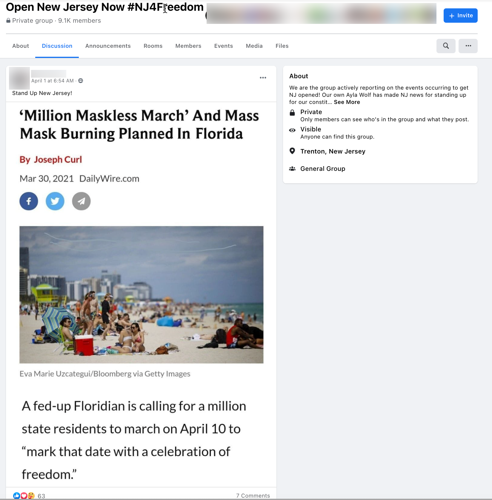 image of facebook post