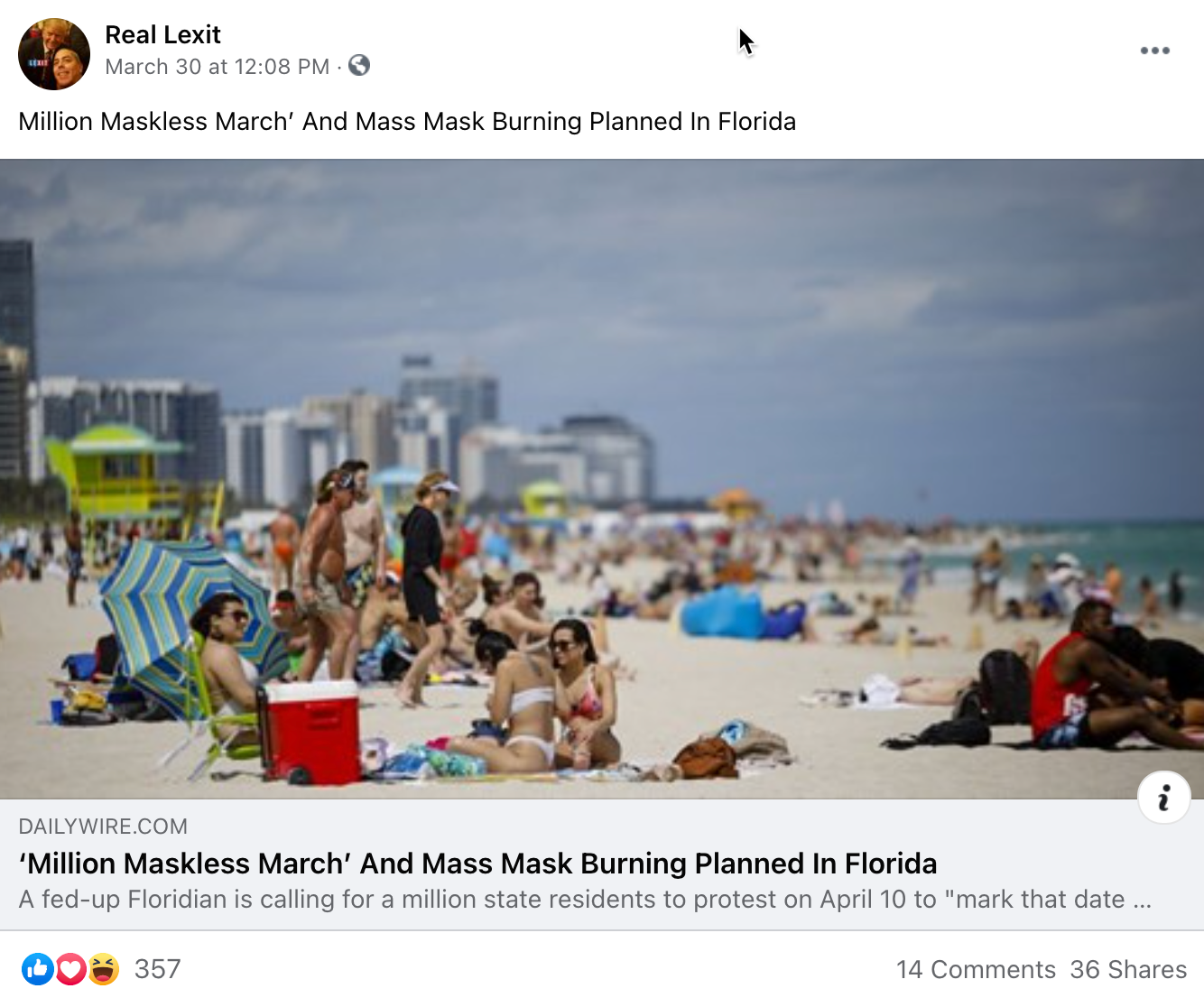 image of facebook post