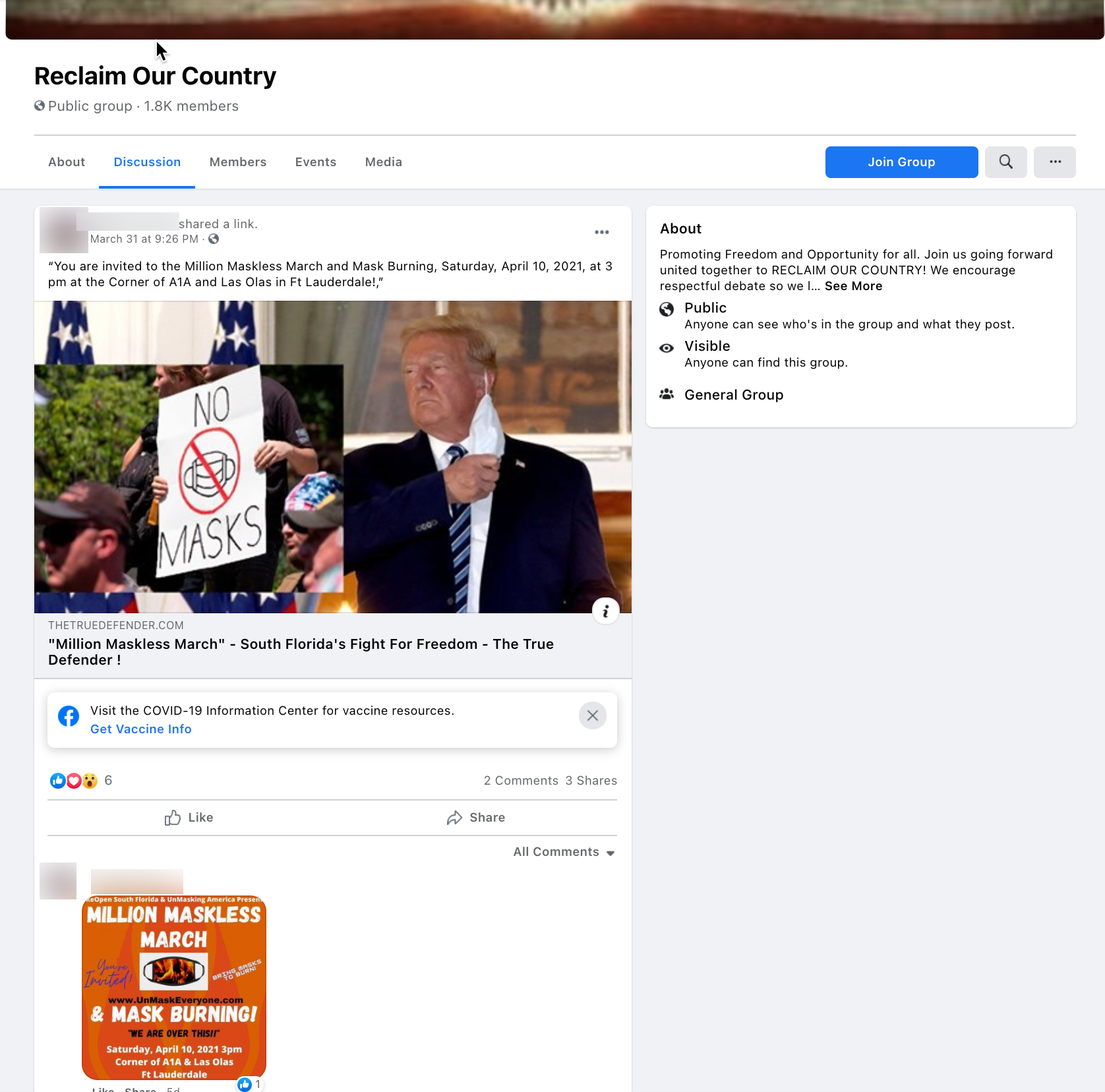 image of facebook post