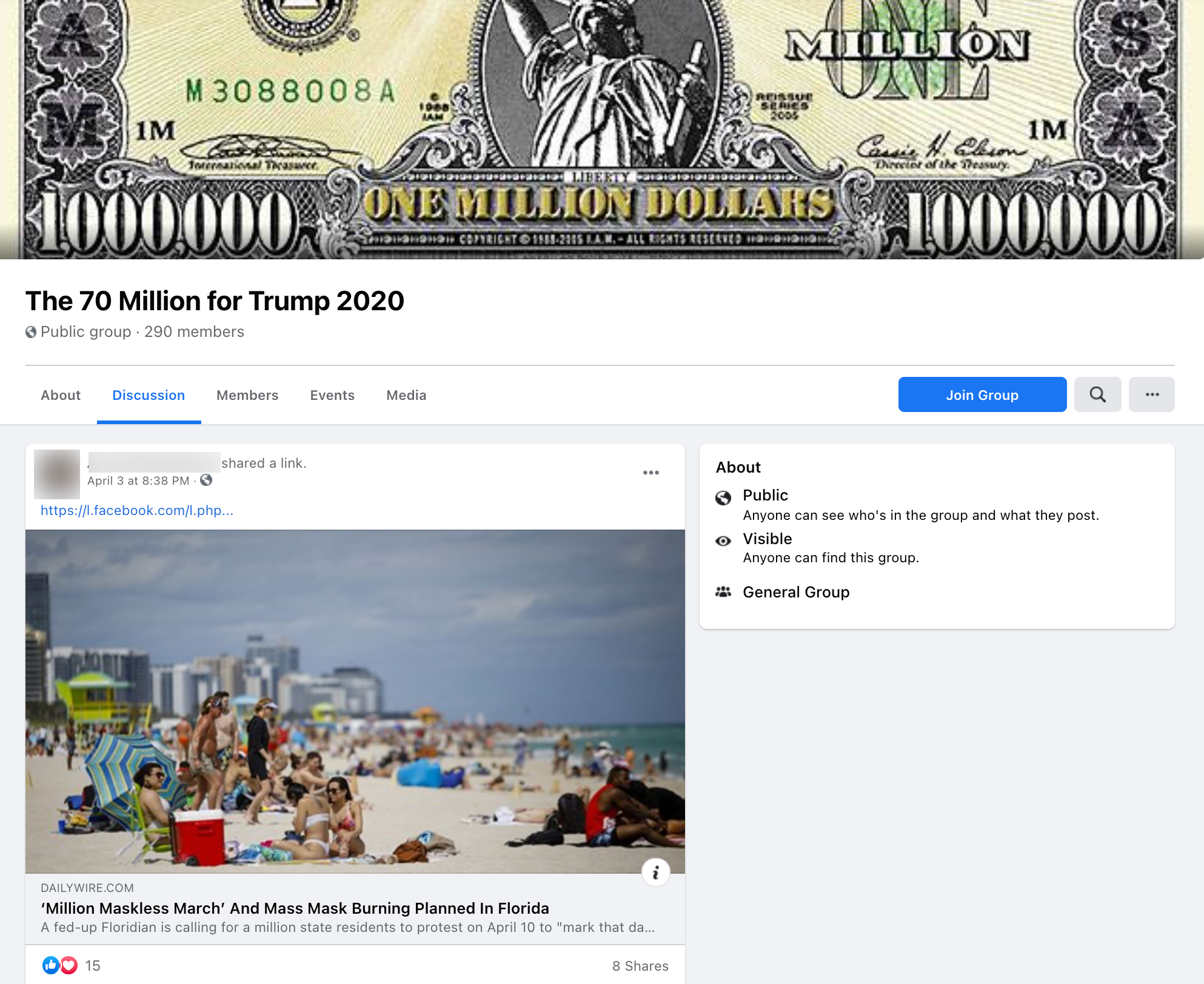 image of facebook post