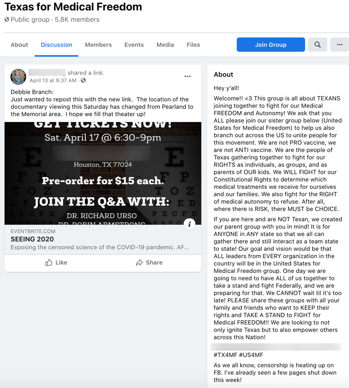 America's Frontline Doctors Eventbrite page Facebook3