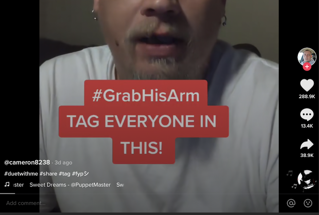 #GrabHisArm likes and shares