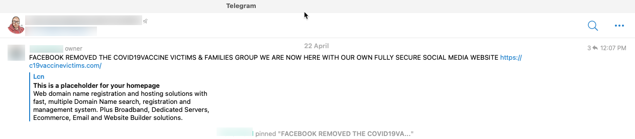 image of telegram post