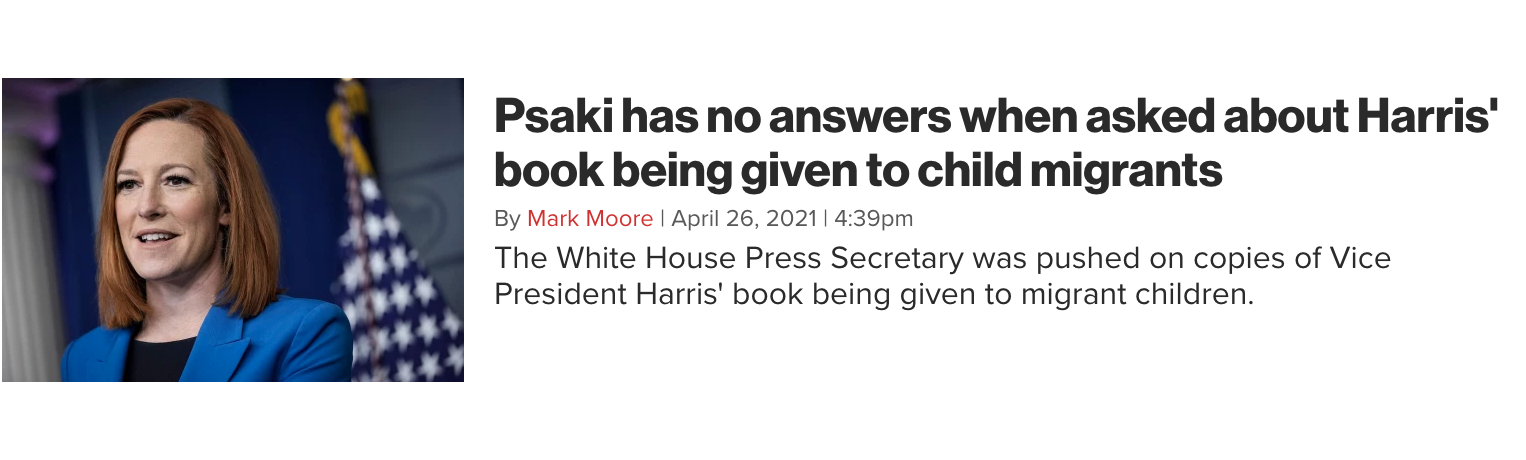 New York Post claims White House "has no answers" about Harris' book at migrant shelter
