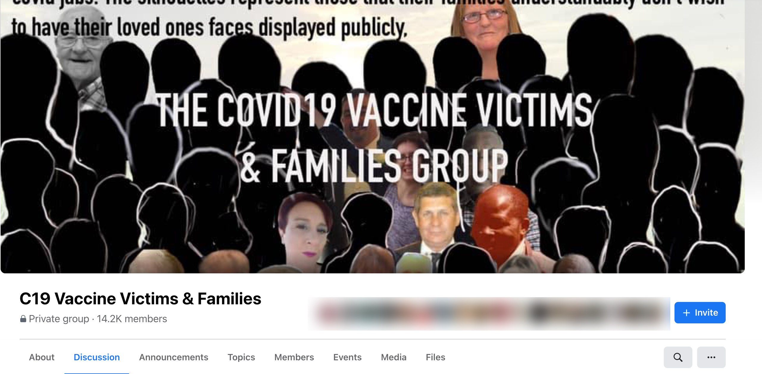 Image of a facebook group listing 14.2k members