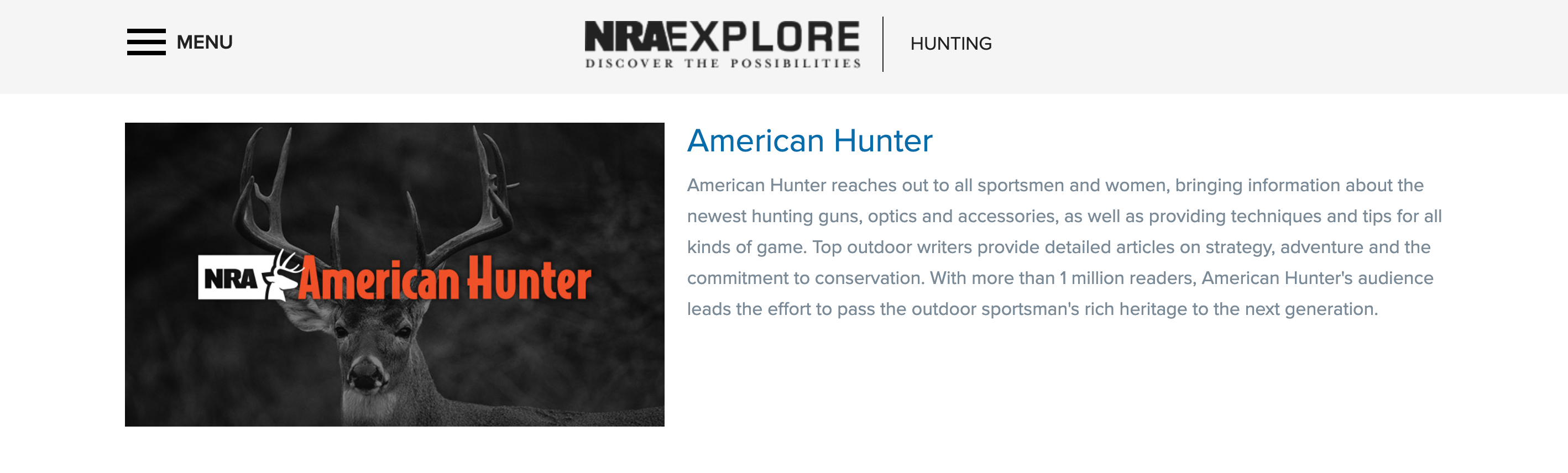 NRA's American Hunter publication 