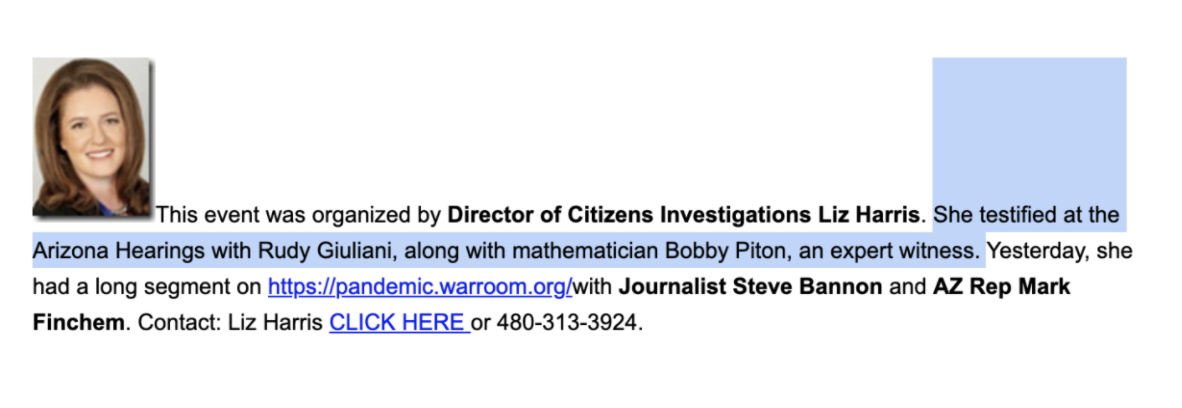 Testified at the Arizona Hearings with Rudy Giuliani 
