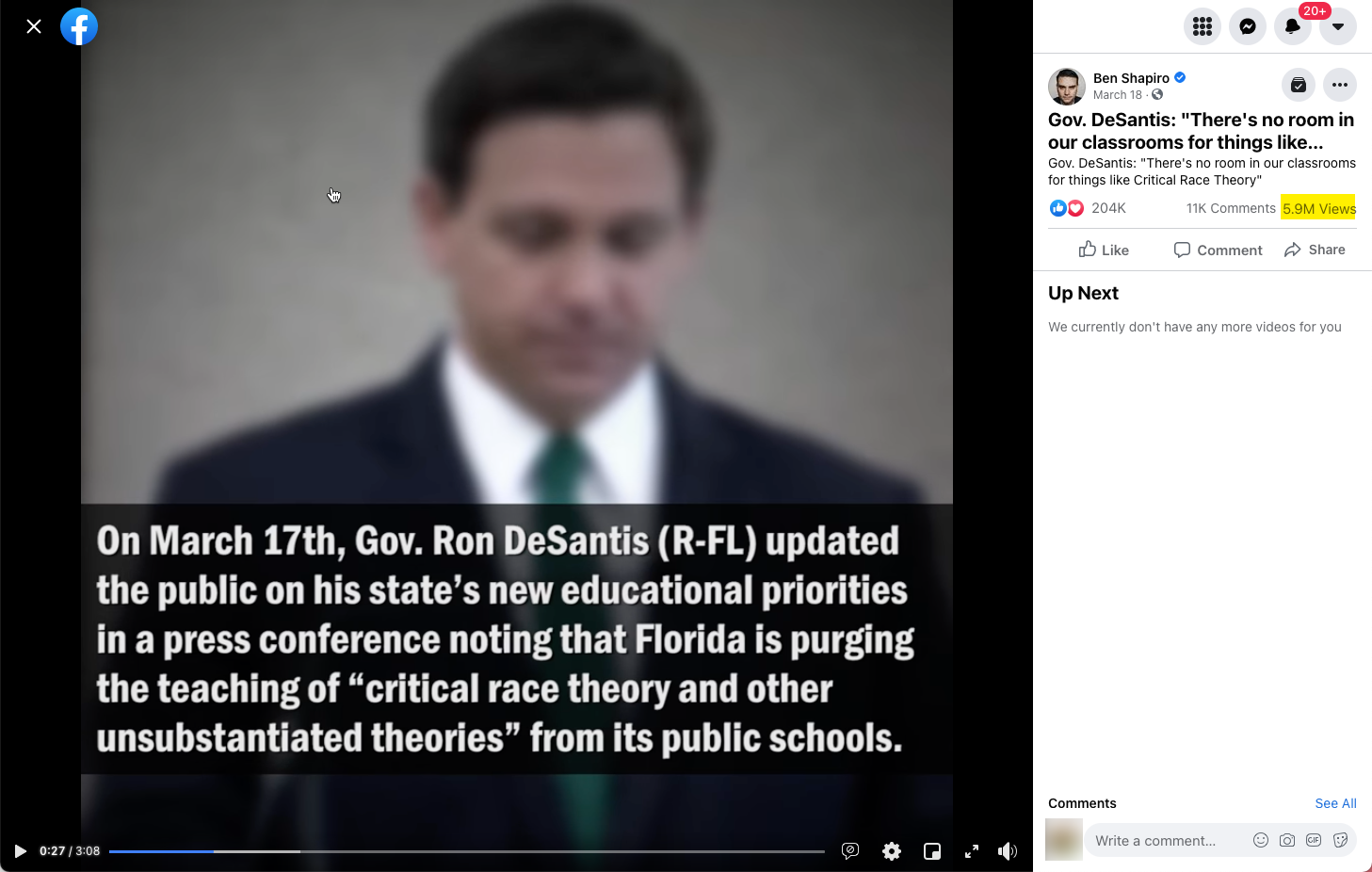 image of facebook post