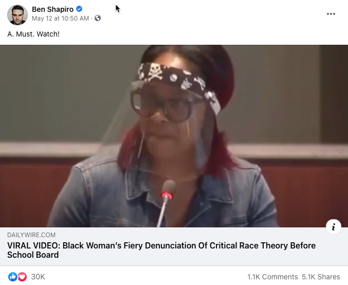 image of facebook post