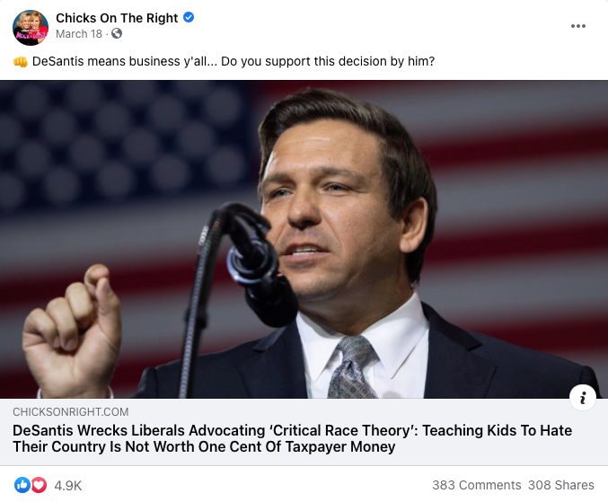 image of facebook post