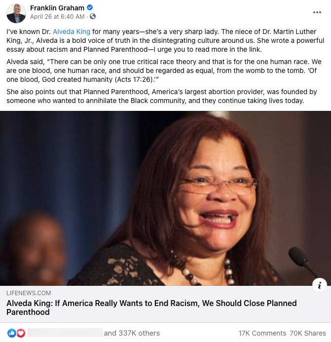 image of facebook post