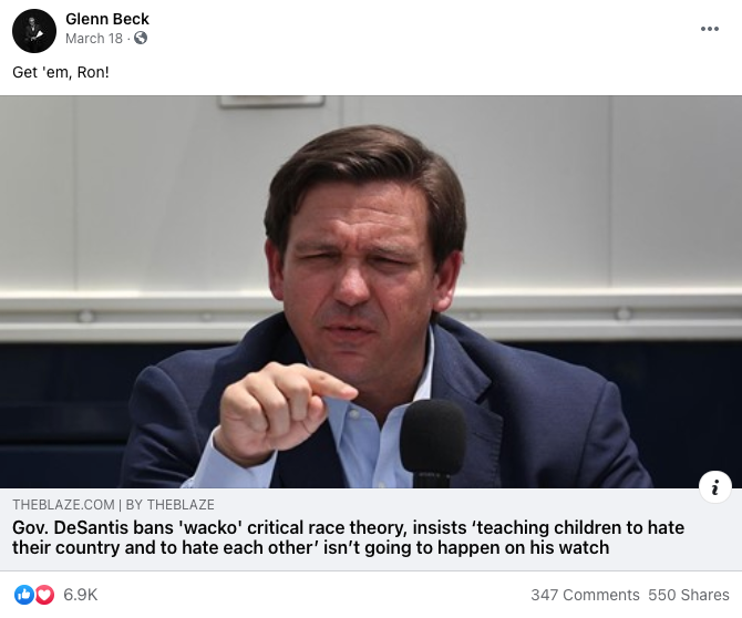 image of facebook post