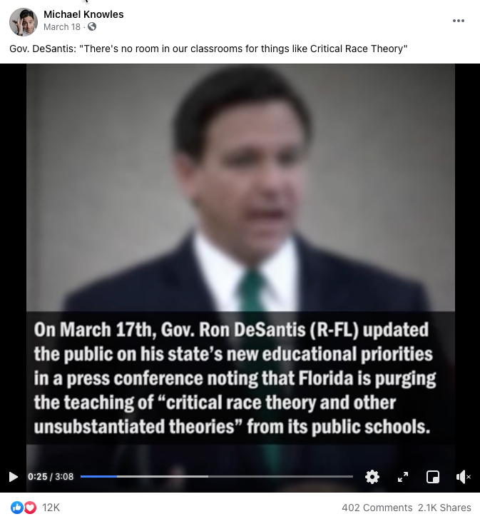 image of facebook post