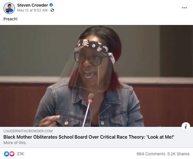 image of facebook post