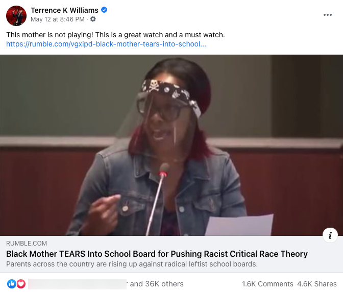 image of facebook post