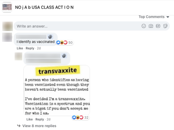 Facebook group transphobic meme
