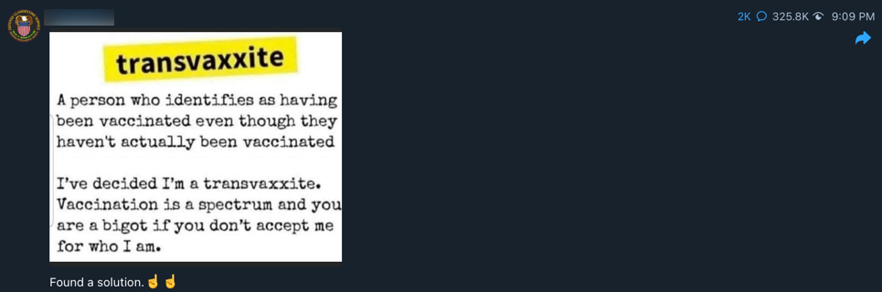 Telegram transphobic meme