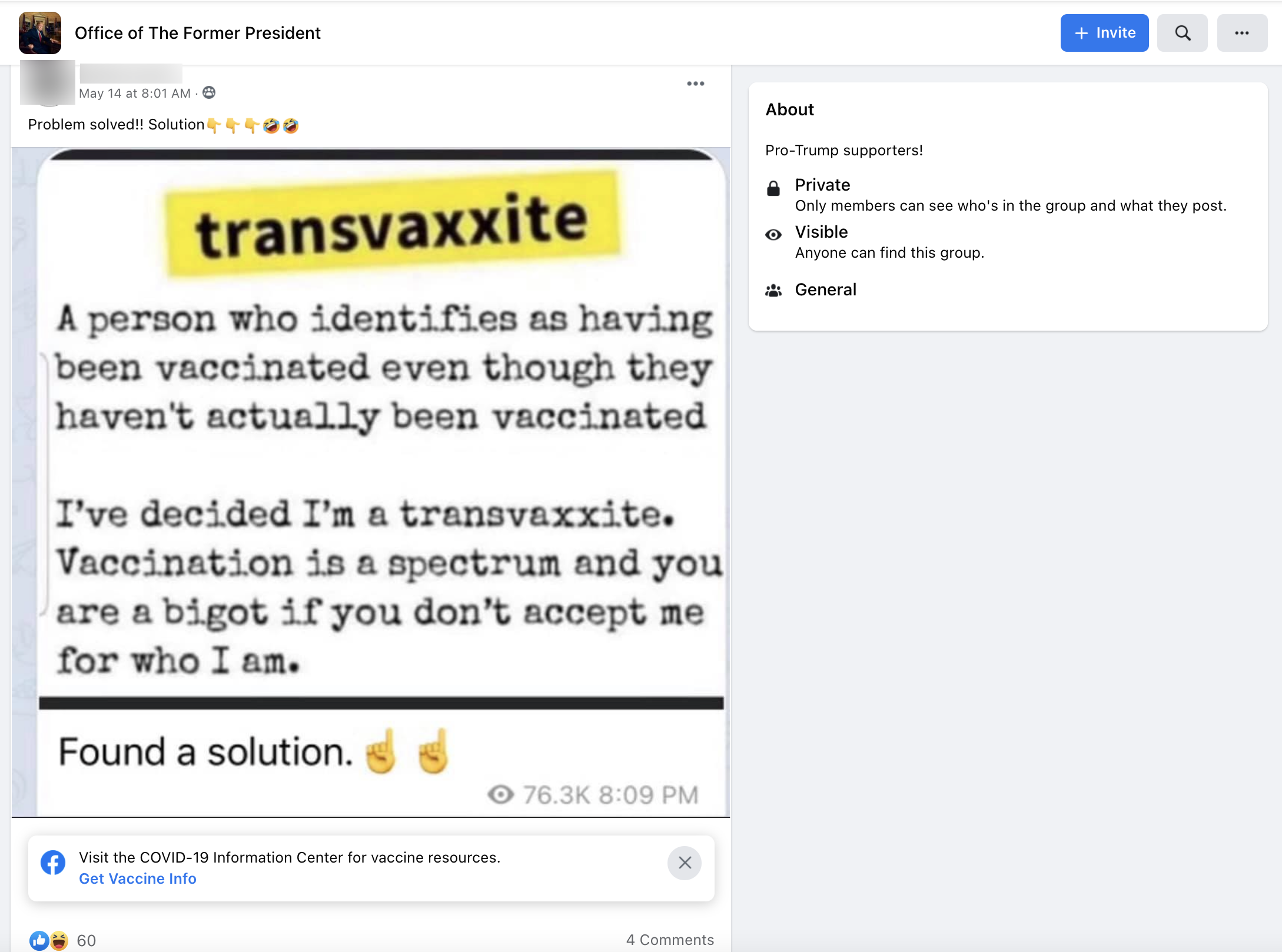 Facebook group transphobic meme3