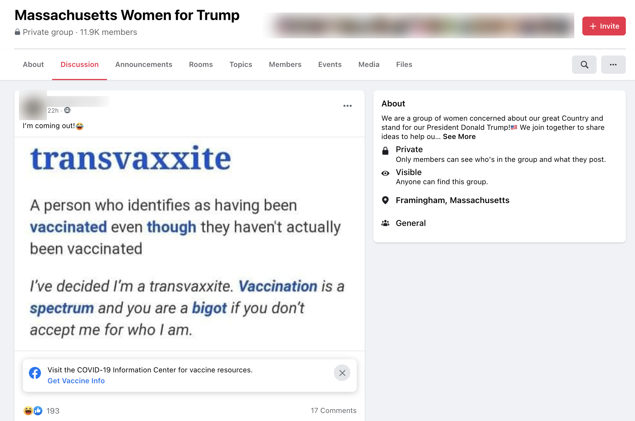 Facebook group transphobic meme2