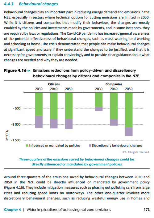 IEA Net Zero by 2050 - Behavioral Changes p. 173
