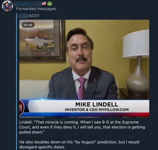 Lindell show August claim