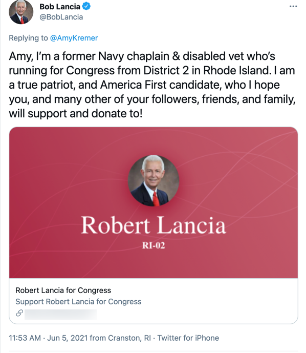 Bob Lancia 2022 campaign