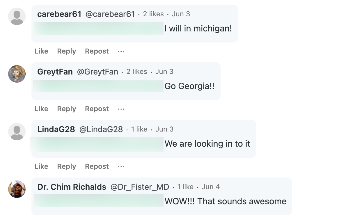 QAnon influencer Gab precinct promotion response1