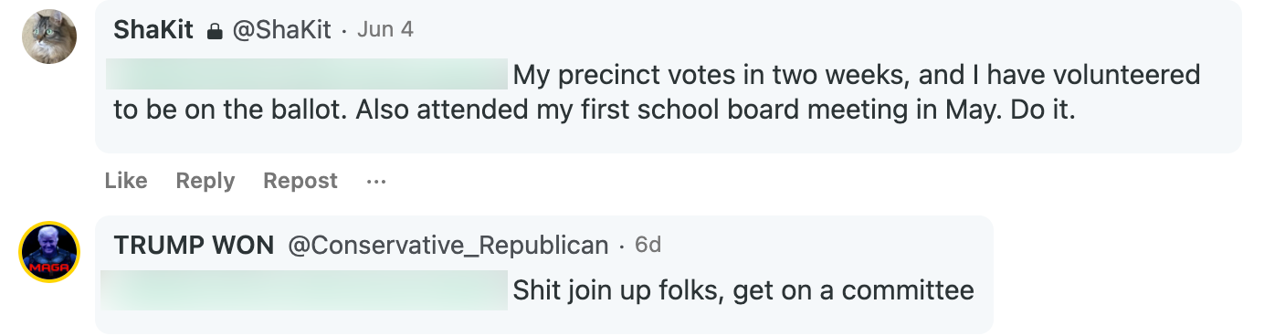 QAnon influencer Gab precinct promotion response2