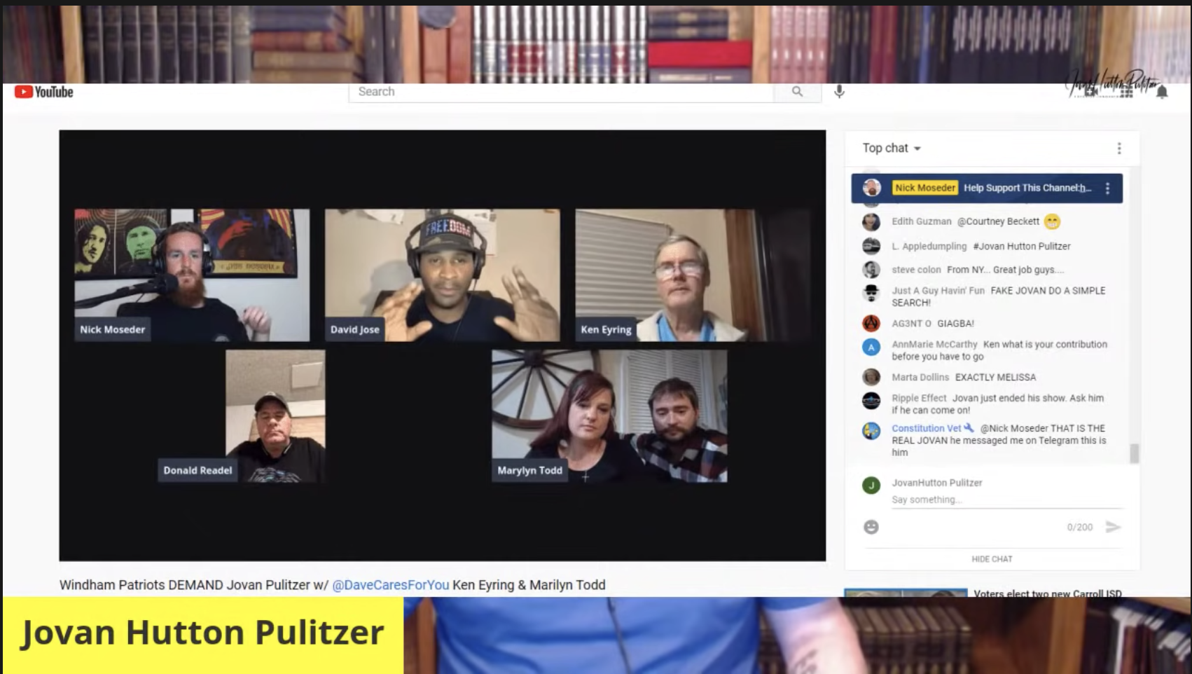 jovan recurring guest on livestreams