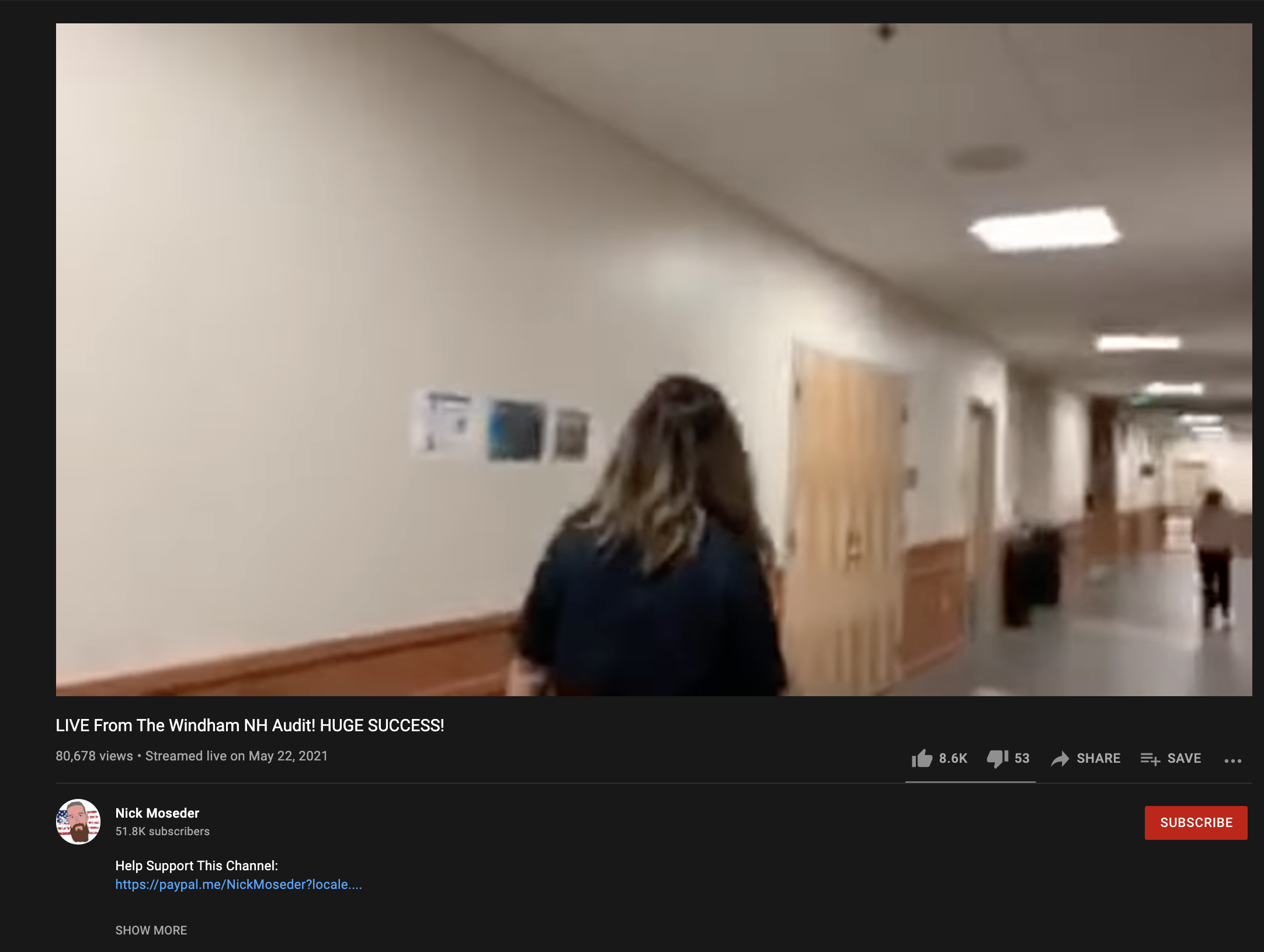 moseder livestream from audit facility 