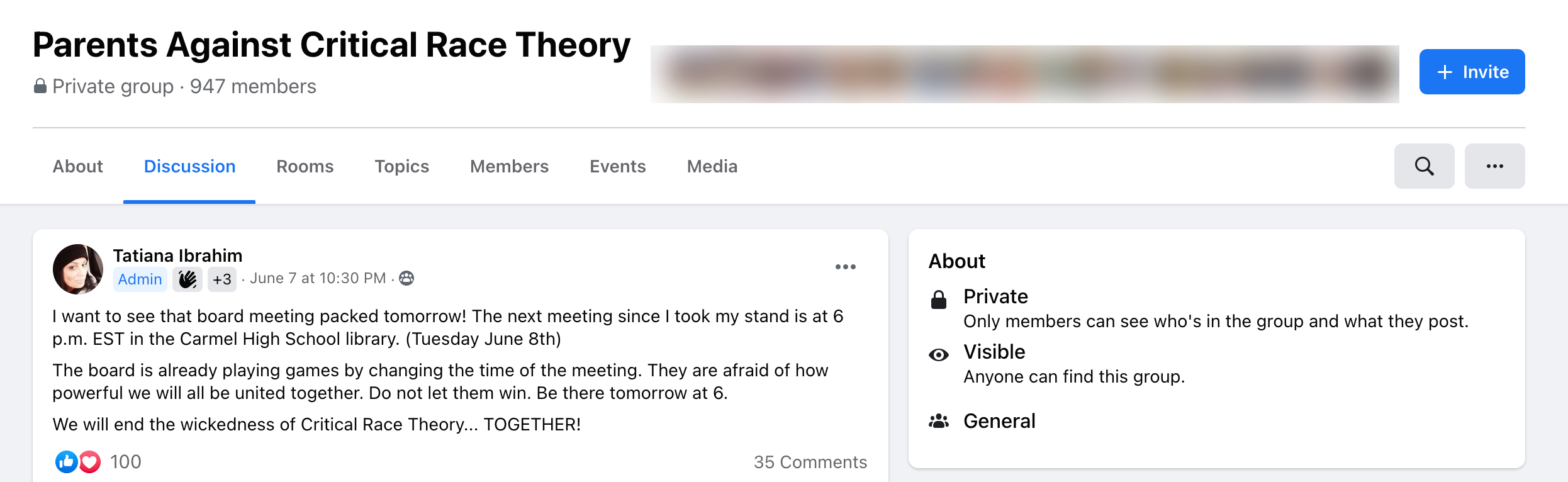 image of facebook post