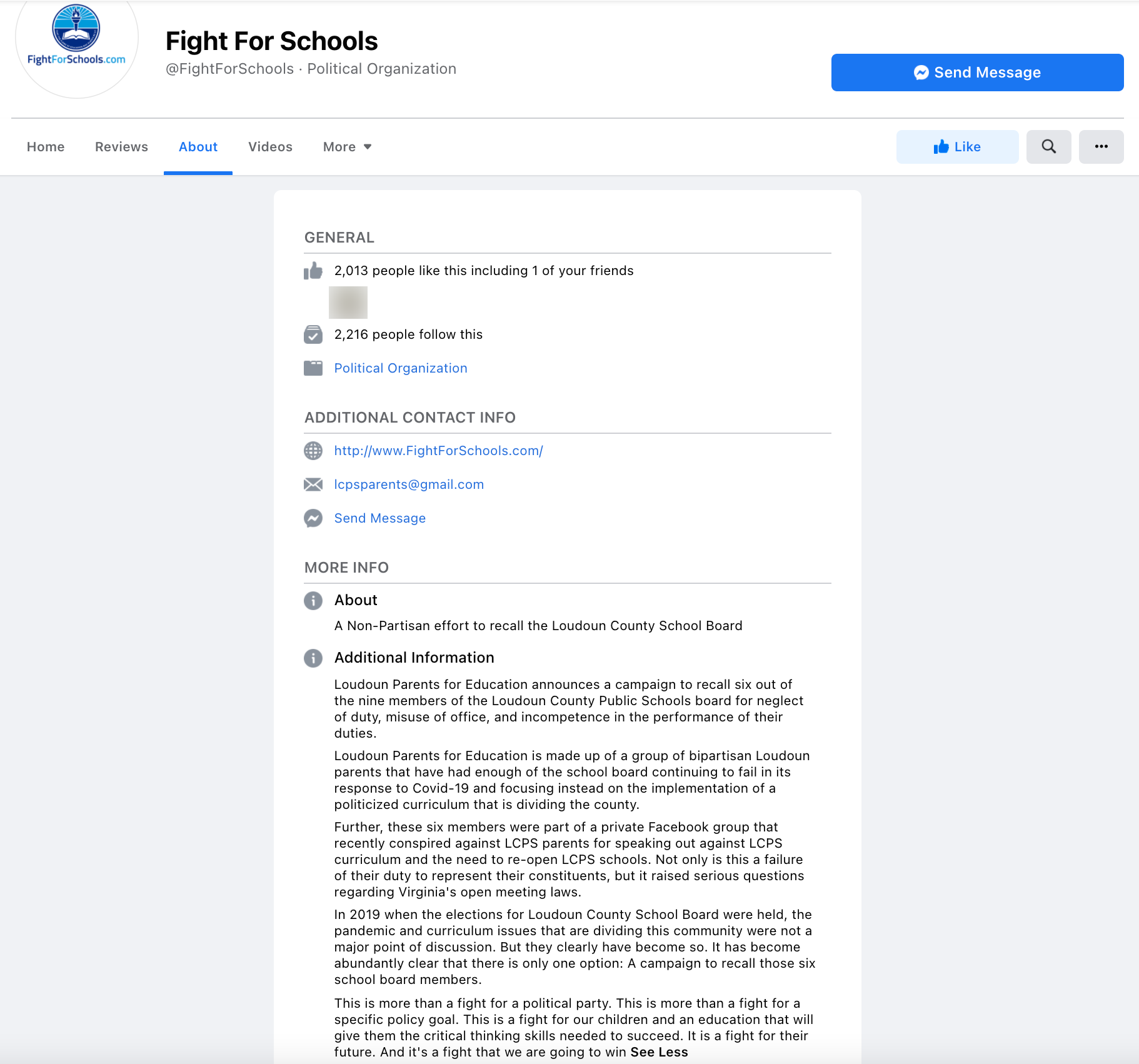 image of facebook page