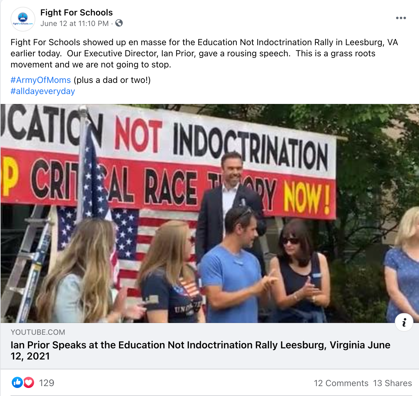 image of facebook post
