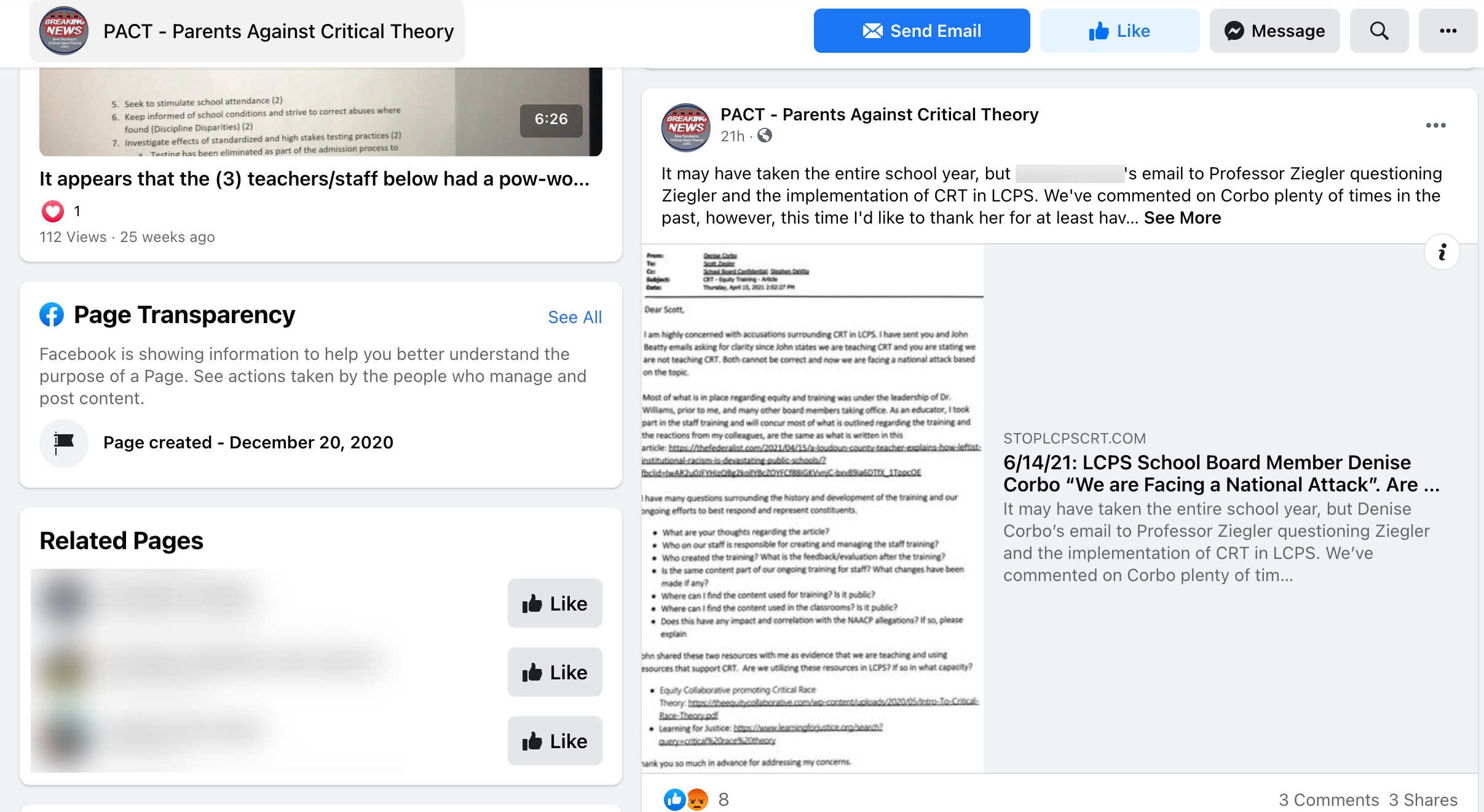 image of facebook page