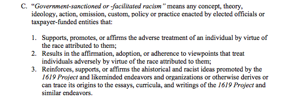 Banning 1691 critical race theory teachings