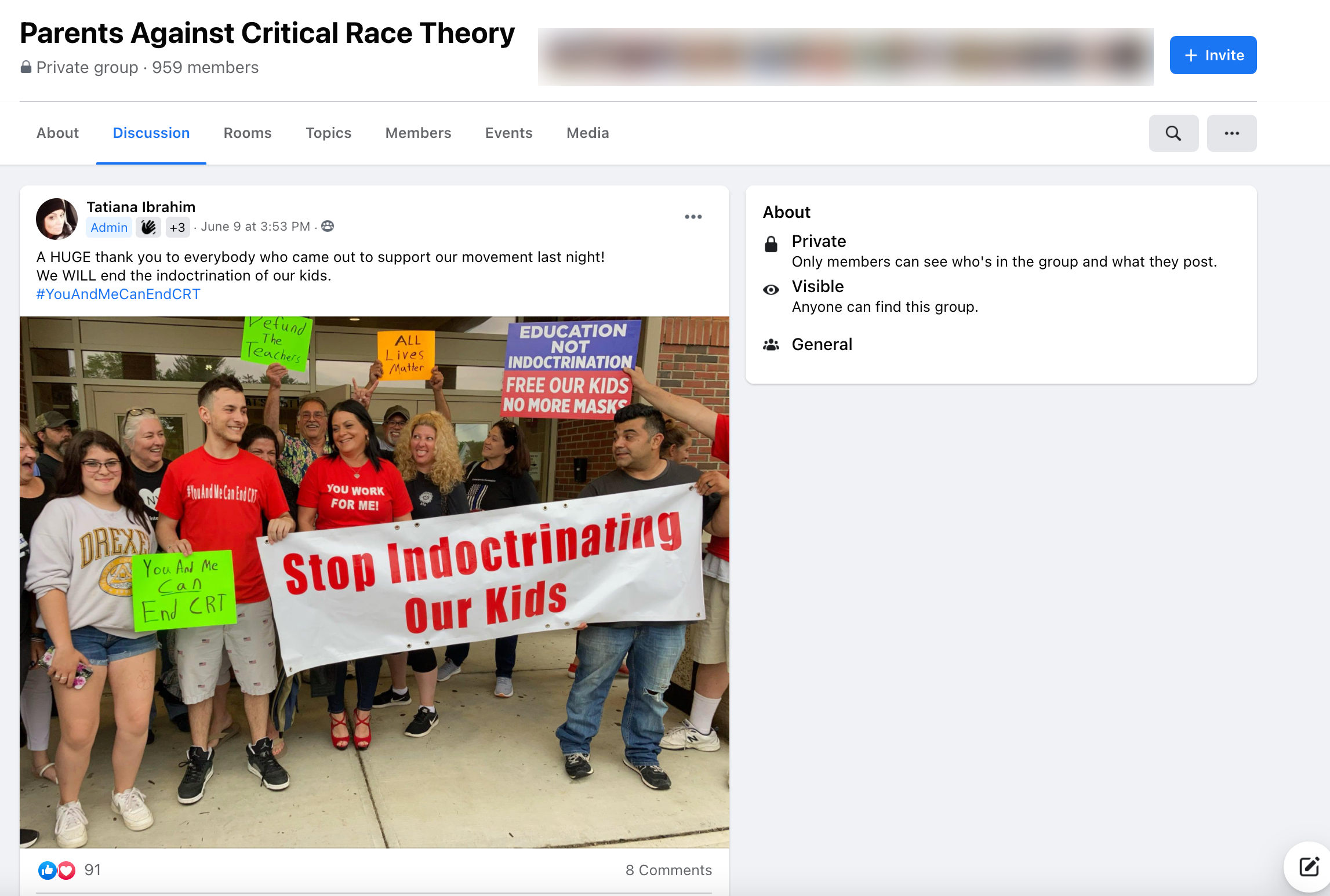 image of facebook post