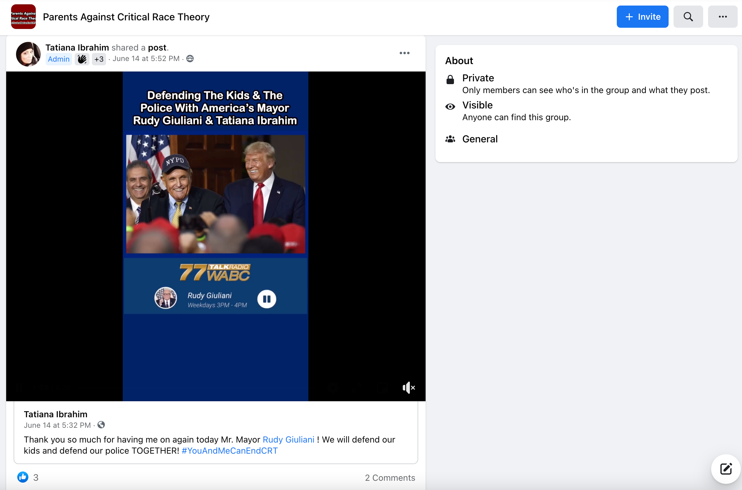 image of facebook post
