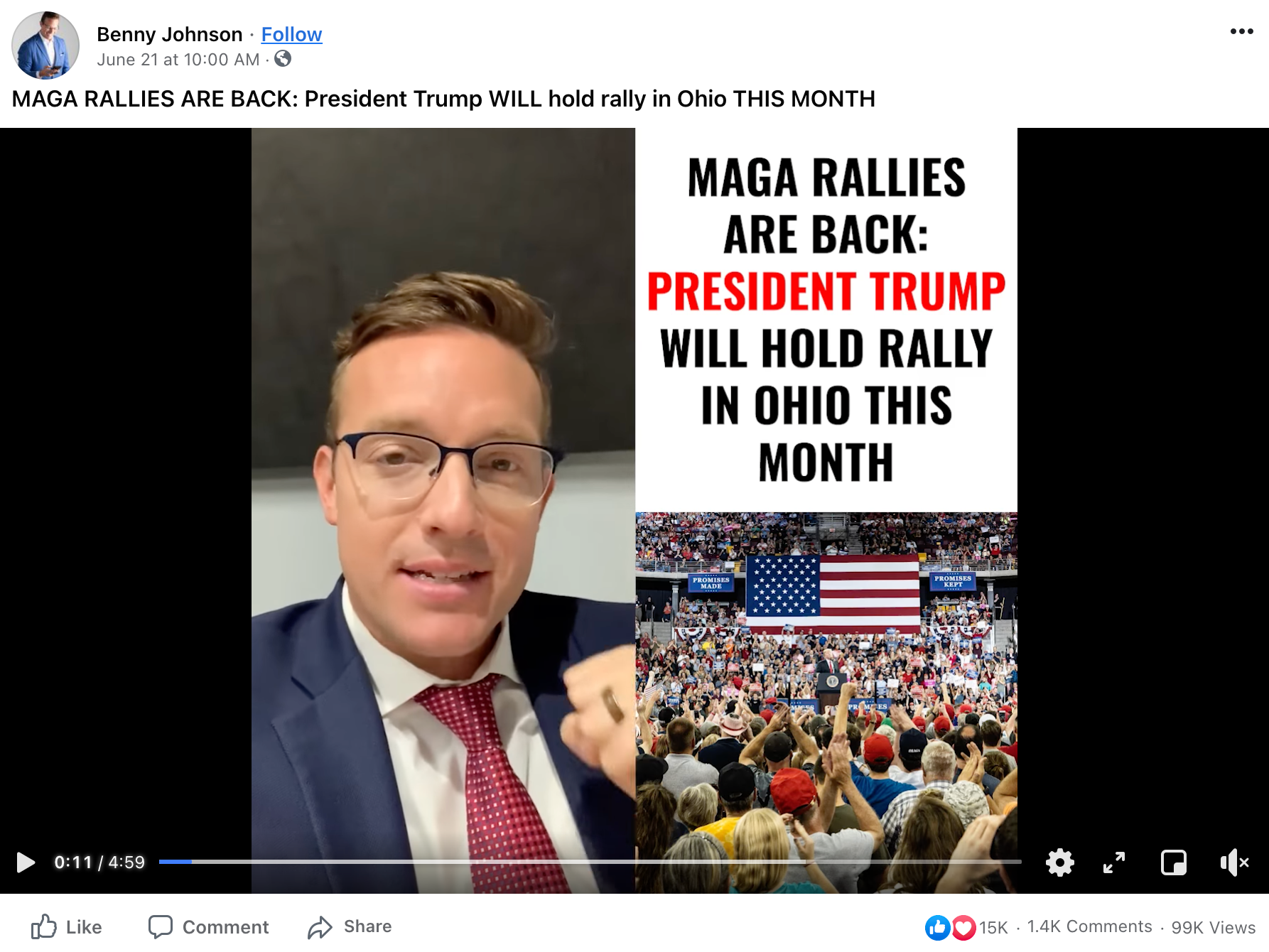 image of facebook post