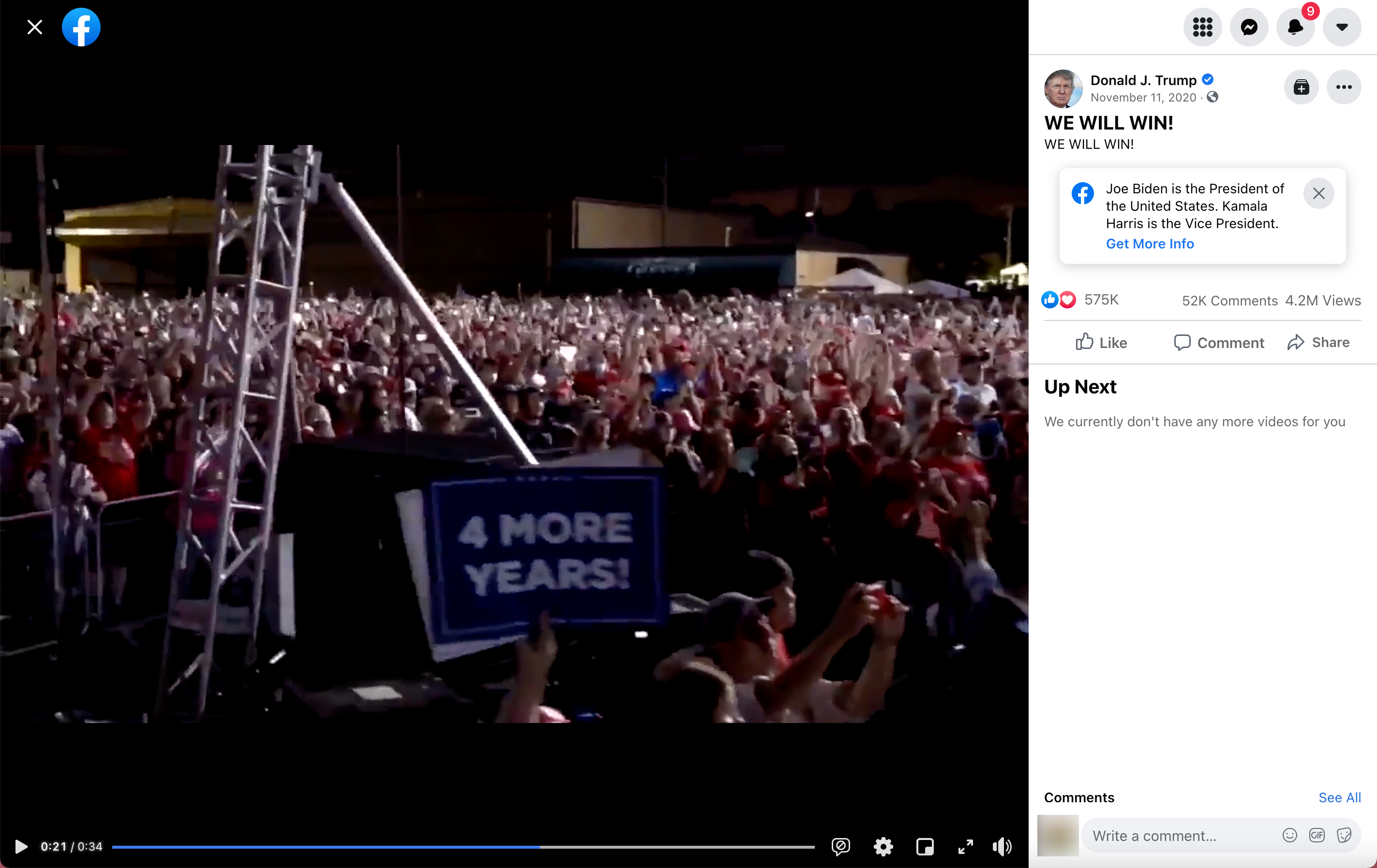 image of facebook post