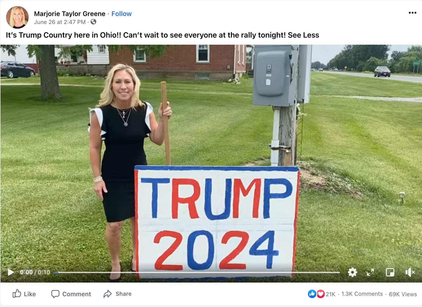 image of facebook post