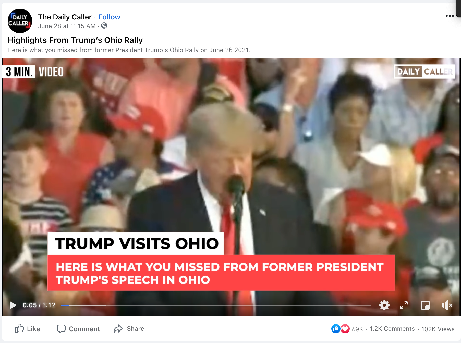 image of facebook post