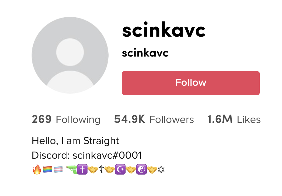 tiktok homophobic and transphobic account