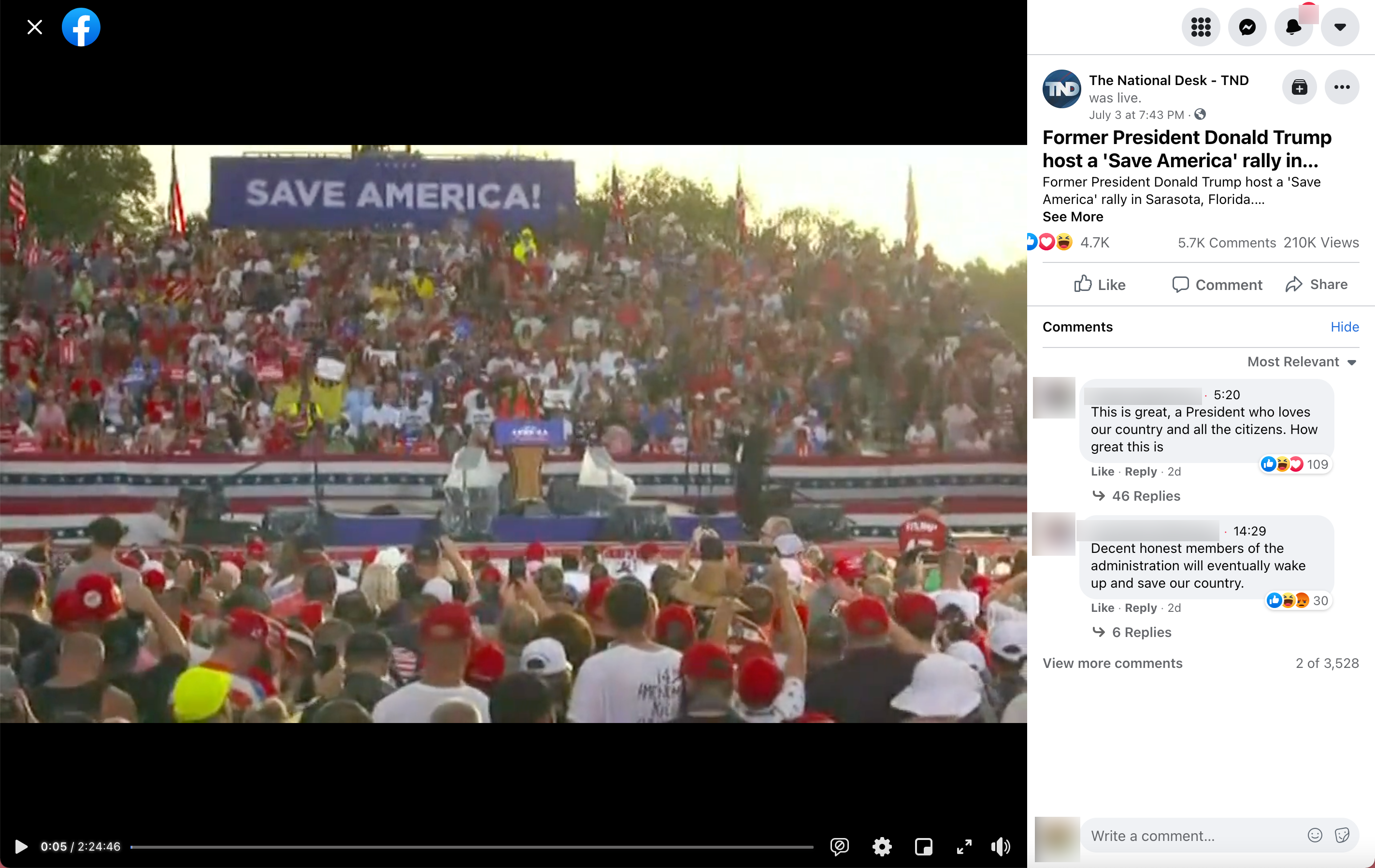 image of facebook post