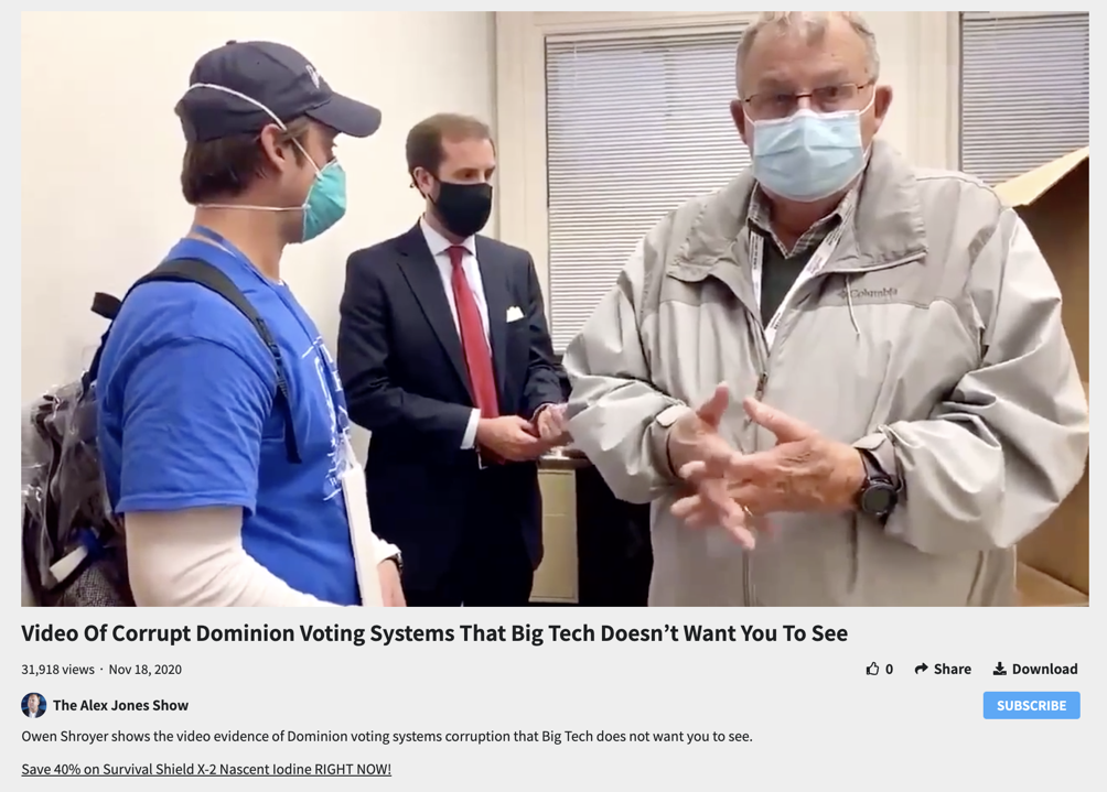 Infowars promises to prove Dominion's "corruption"